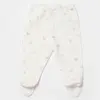 Bibaby Organik Pantolon Patikli Waffle Deer And Bird Ekru - Gül