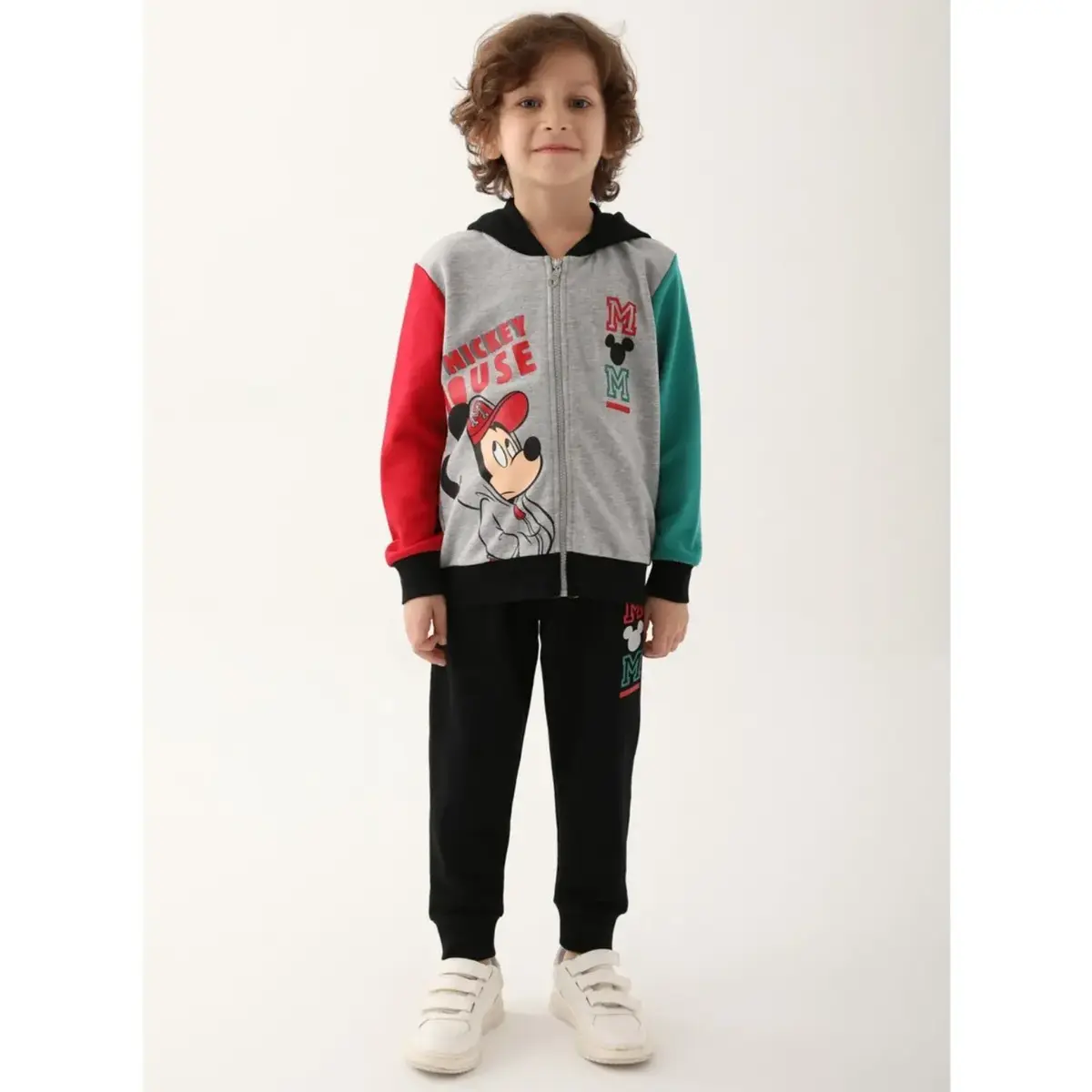 Mickey Mouse Eşofman Takımı Gri Melanj