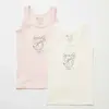 Natuline Organik Atlet Likralı Spring Bird 2li Pembe - Ekru