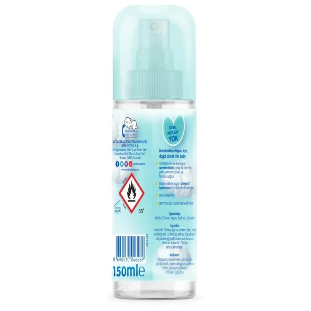 Uni Baby Bebek Kolonyası 150 ml Bebeksi Kokular