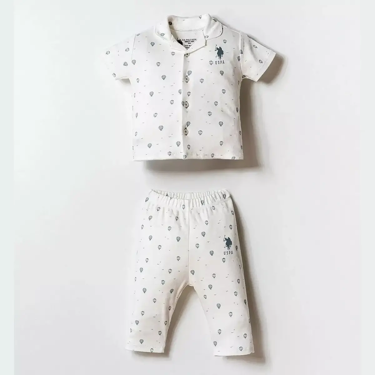 U.S. Polo Pijama Takımı Gömlek Beyaz
