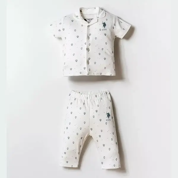 U.S. Polo Pijama Takımı Gömlek Beyaz