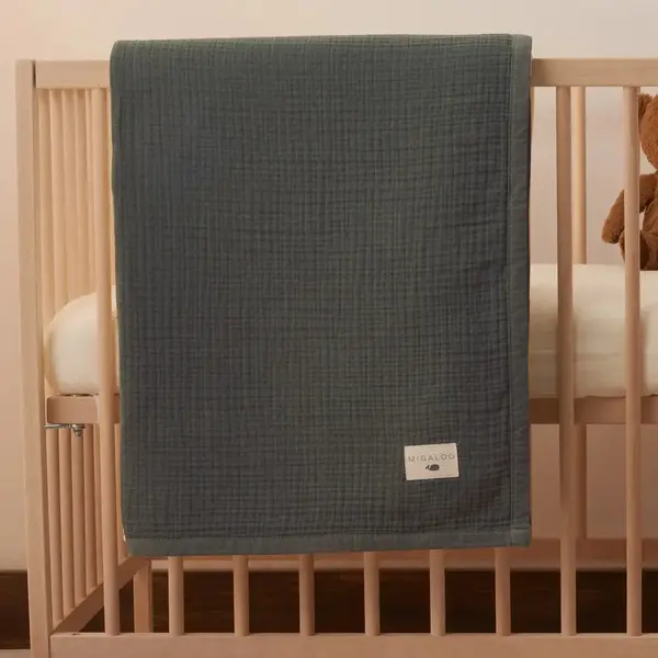 Mixi Baby Migaloo Müslin Örtü Dört Katlı 90x120 cm Gri