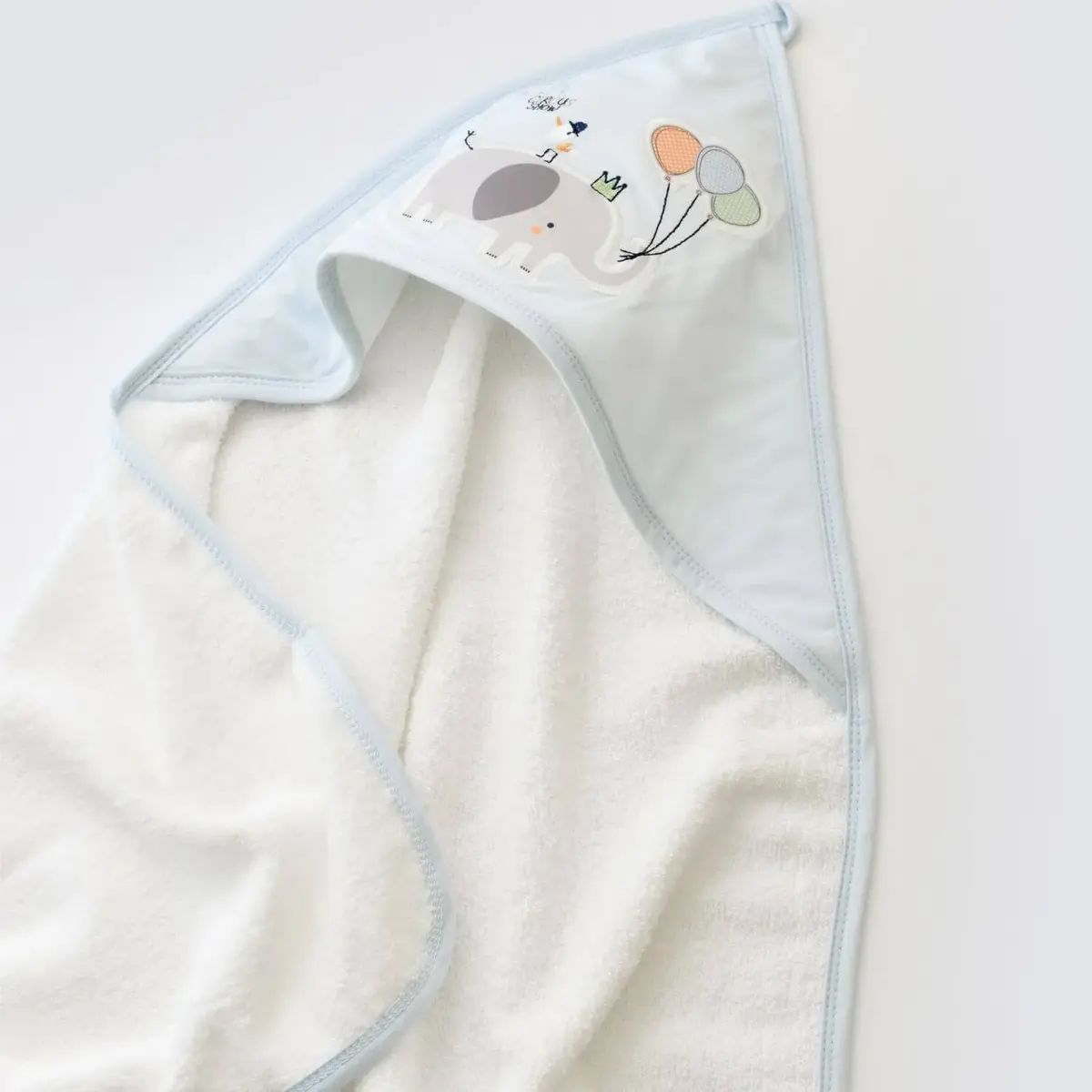 Bibaby Havlu Flying Elephant Ekru - Mavi