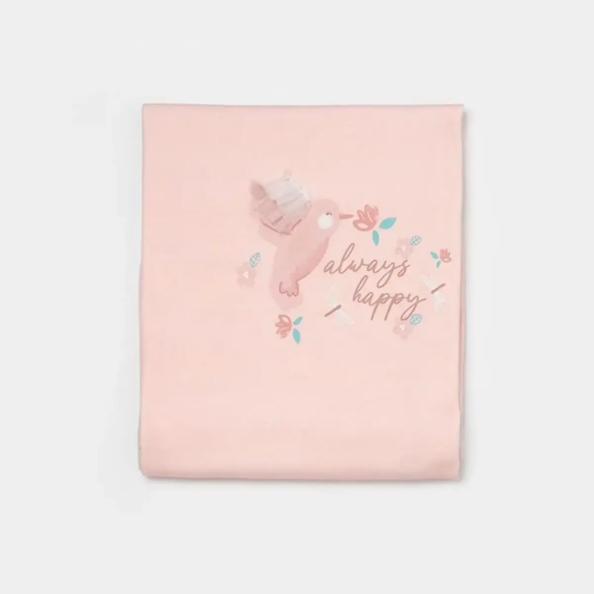 Bibaby Organik Battaniye Always Happy Ekru - Gül Kurusu