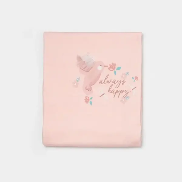 Bibaby Organik Battaniye Always Happy Ekru - Gül Kurusu