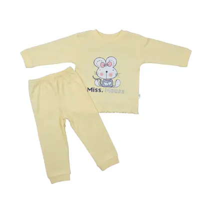Mini Damla Pijama Takımı Mouse Sarı