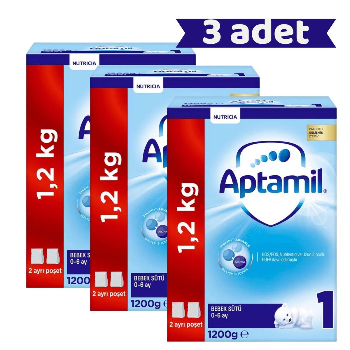 Aptamil 1 Devam Sütü 1200 Gr x3