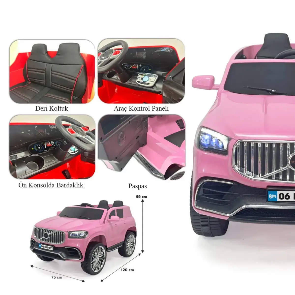 Potenza Akülü Araba Kumandalı 4*2 12 Volt Pembe