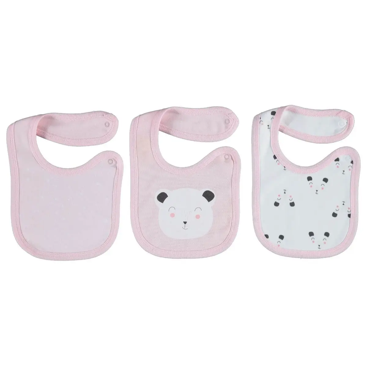 Bibaby Organik Önlük 3lü Bear Pembe
