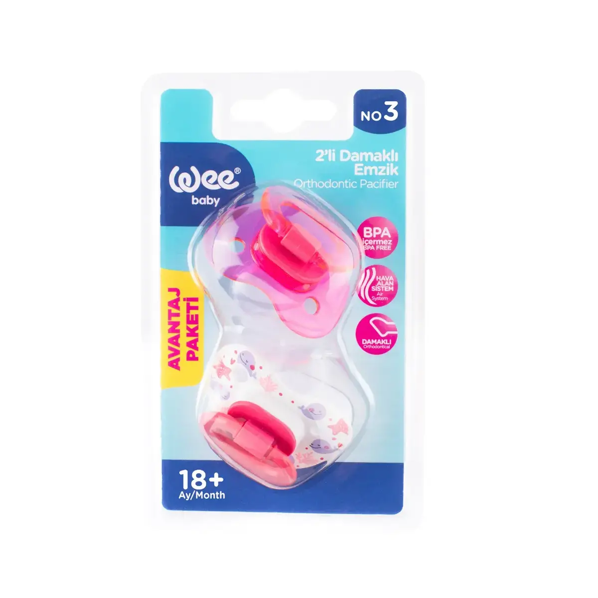 Wee Baby Damaklı Emzik 2li 18+ Ay