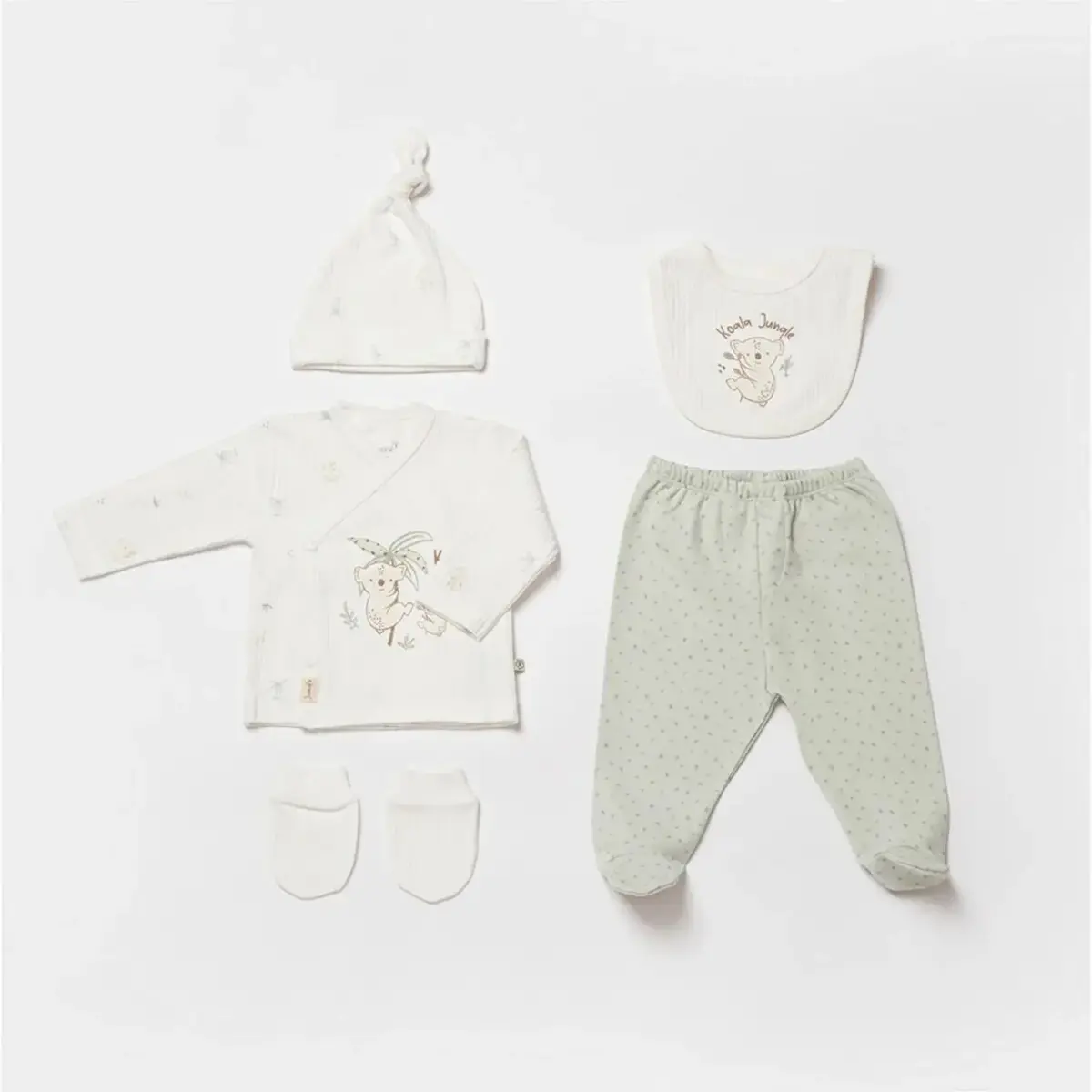 Bibaby Organik Hastane Çıkışı 5li Koala Jungle Mint