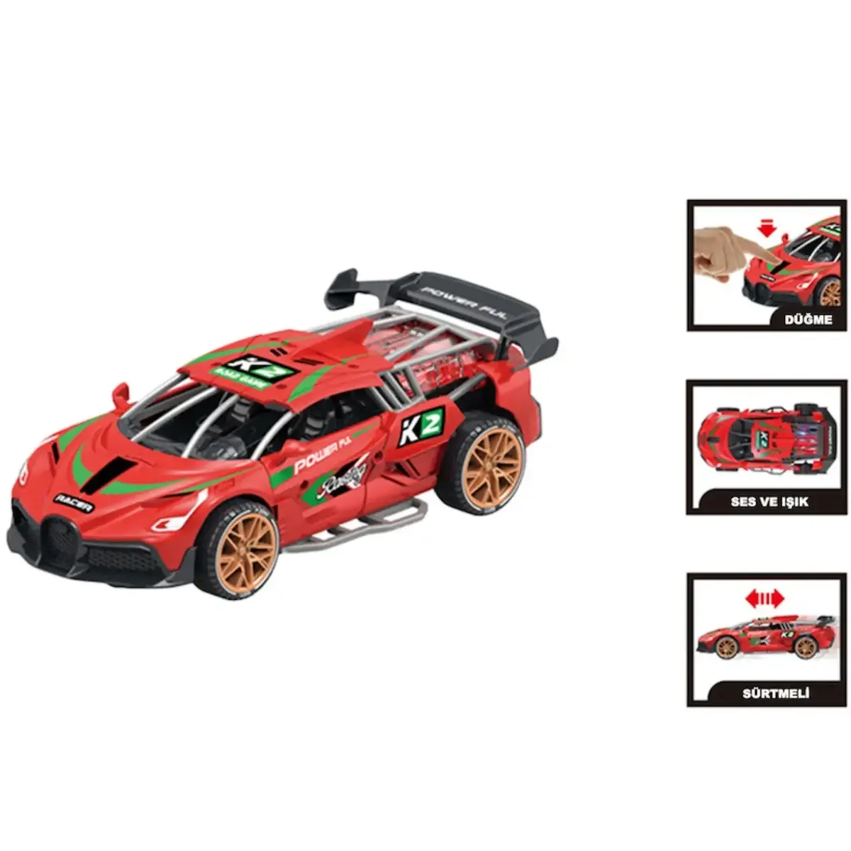 Vardem Sürtmeli Işıklı ve Sesli Renkli Yarış Arabası