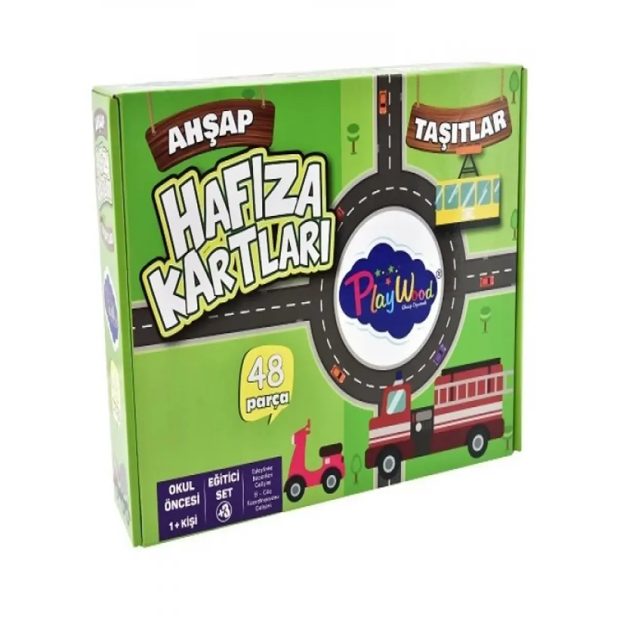 Playwood Eğitici Ahşap Hafıza Kartları Taşıtlar