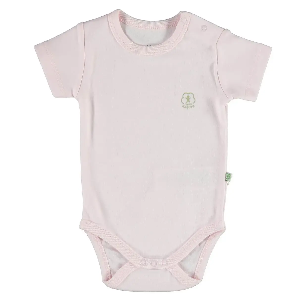 Bibaby Organik Body Kısa Kol Basic Nature Pembe
