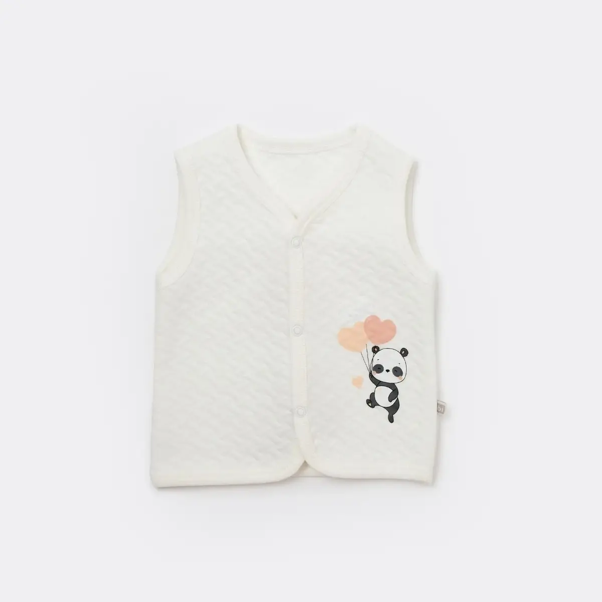 Bibaby Yelek Kapitone Hello Pandas Ekru Bibaby Yelek Kapitone Hello Pandas Ekru