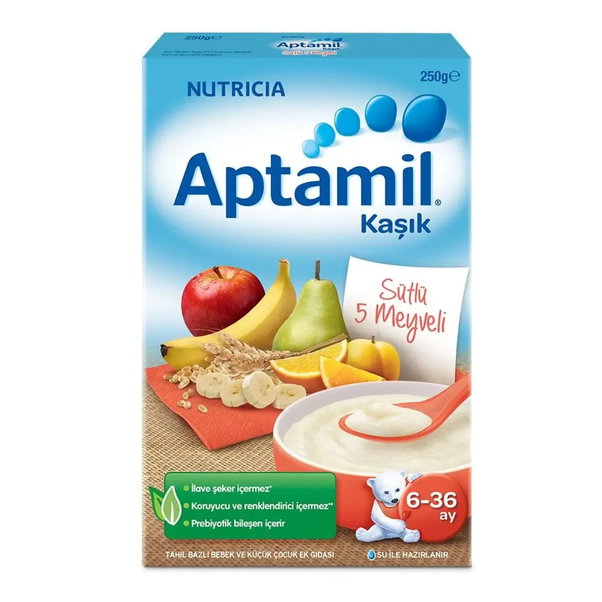 Milupa Aptamil Sütlü 5 Meyveli Kaşık Maması 250 gr