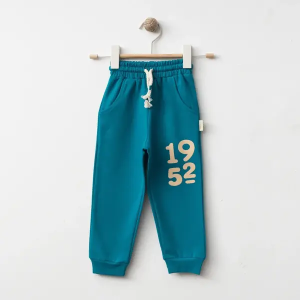 Bebolly Eşofman Altı 1952 Baskılı Turkuaz