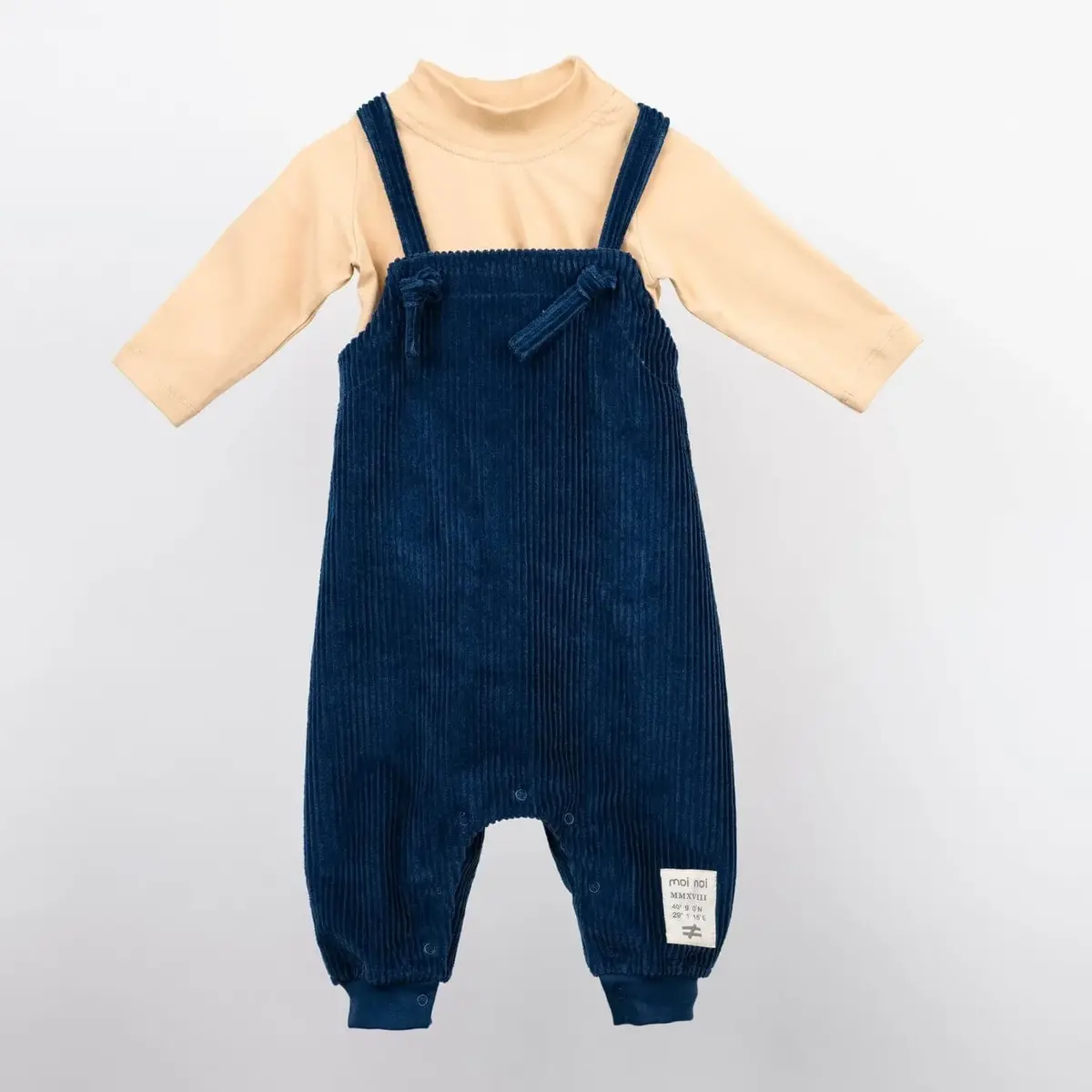 Moi Noi Salopet Kadife Bağcıklı Koyu Mavi Moi Noi Salopet Kadife Bağcıklı Koyu Mavi