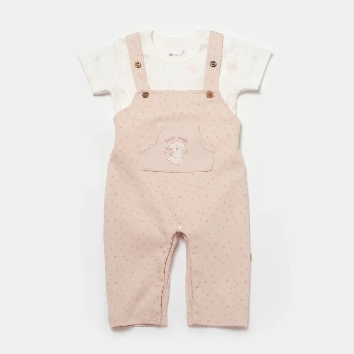 Bibaby Organik Salopet Koala Jungle Pembe