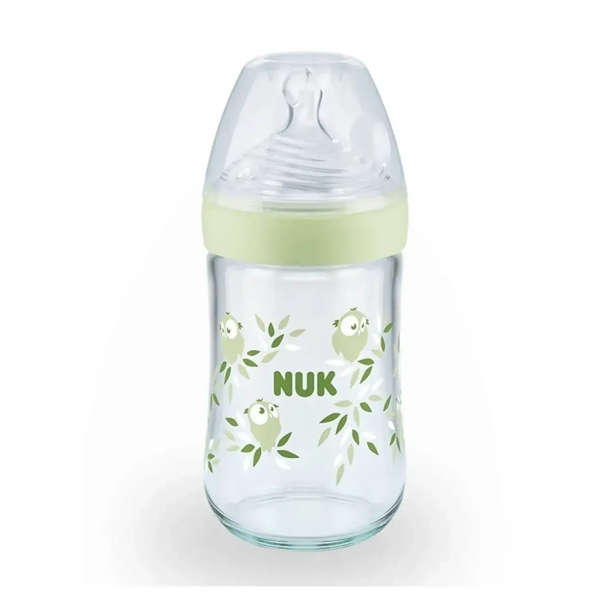 Nuk Nature Sense Isı Göstergeli Cam Biberon 240 ml Yeşil