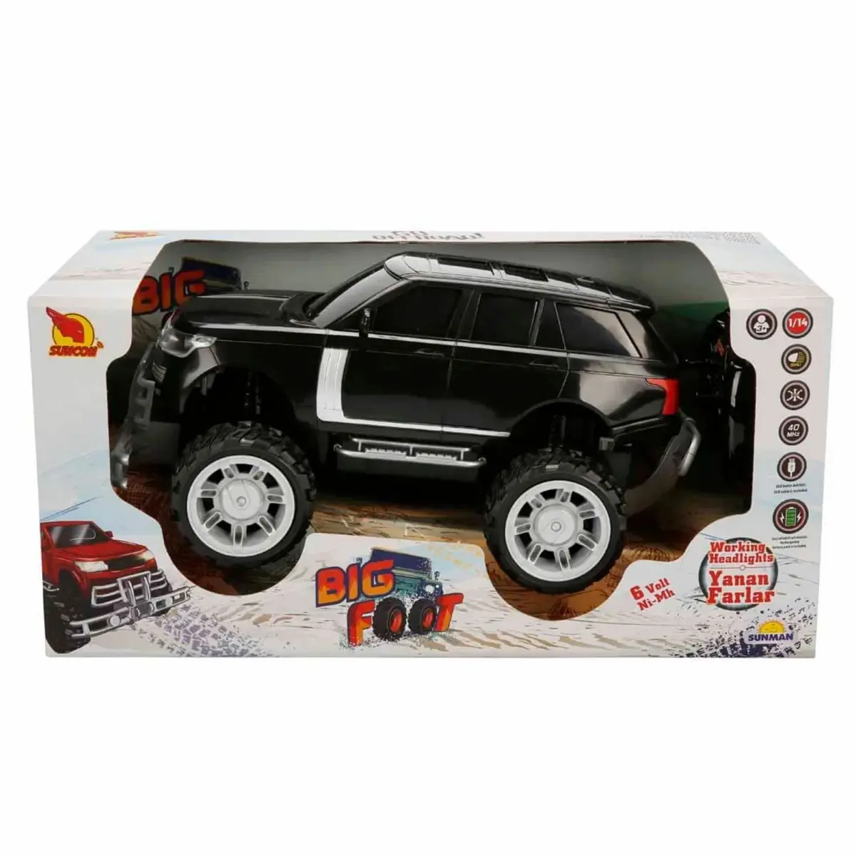 Uzaktan Kumandalı Big Foot Usb Şarjlı Jeep 34 cm 1:14