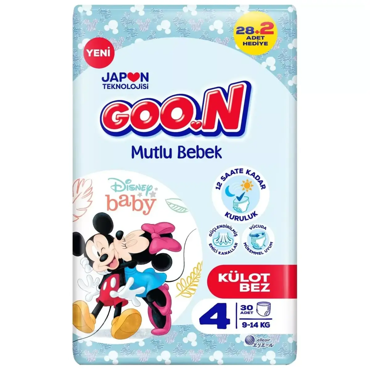 Goon Mutlu Bebek Külot Bebek Bezi 4 Beden 9-14 Kg 30lu Jumbo Paket