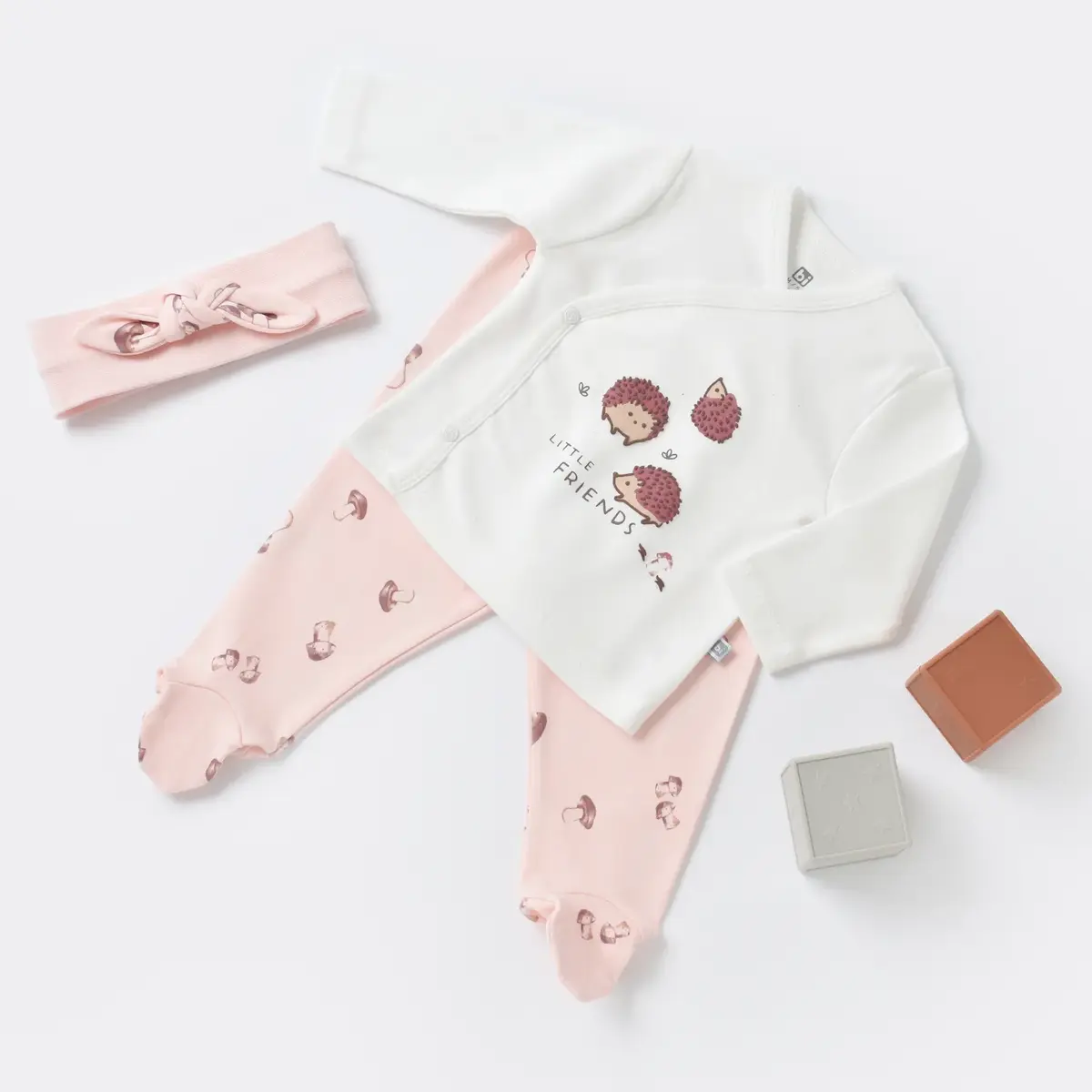 Bibaby Zıbın Takımı 3lü Bonny Mushroom Pembe