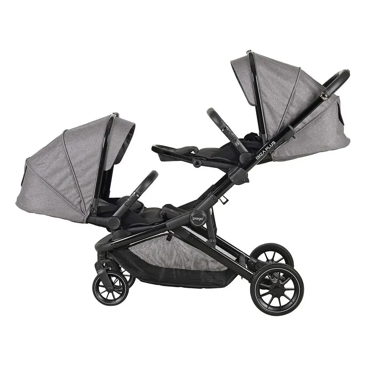 Prego 2223 Ibiza Plus Travel Sistem İkiz Bebek Arabası Gri