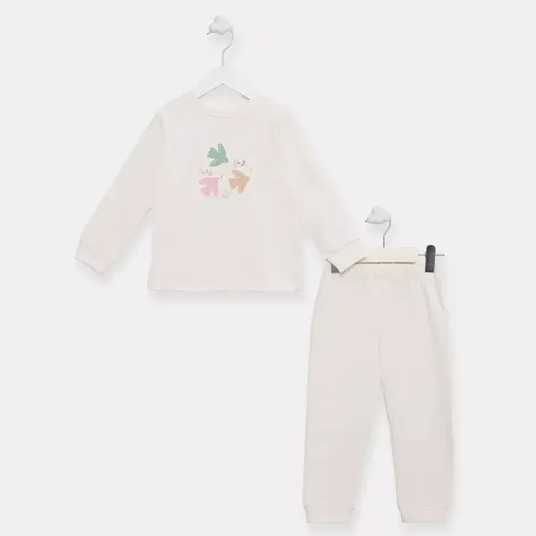 Ella Bonna Pijama Takımı Ekru