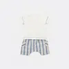 Bibaby 2li Takım Şortlu Stripe Sytle Lacivert - Bej