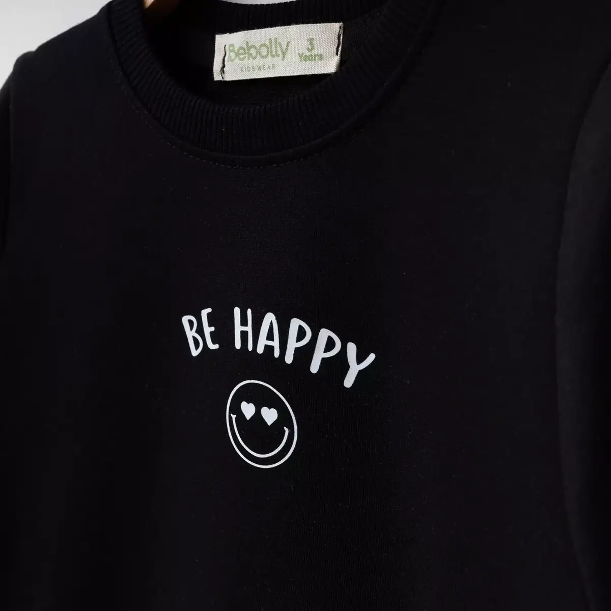 Bebolly 2li Takım Be Happy Baskılı Siyah