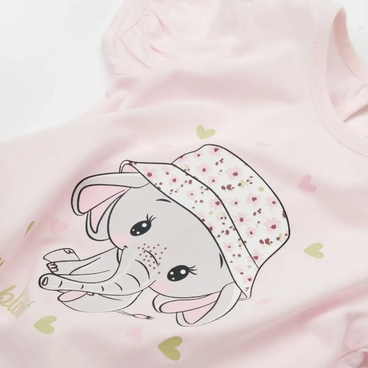 Bibaby 2li Takım Şortlu Cute Elephant Pembe