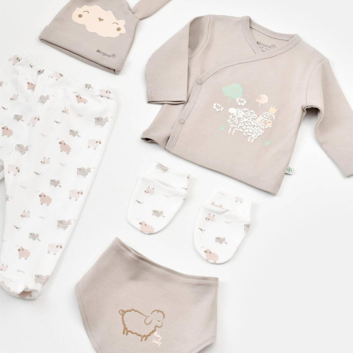 Bibaby Organik Hastane Çıkışı 5li Curly Sheep Bej