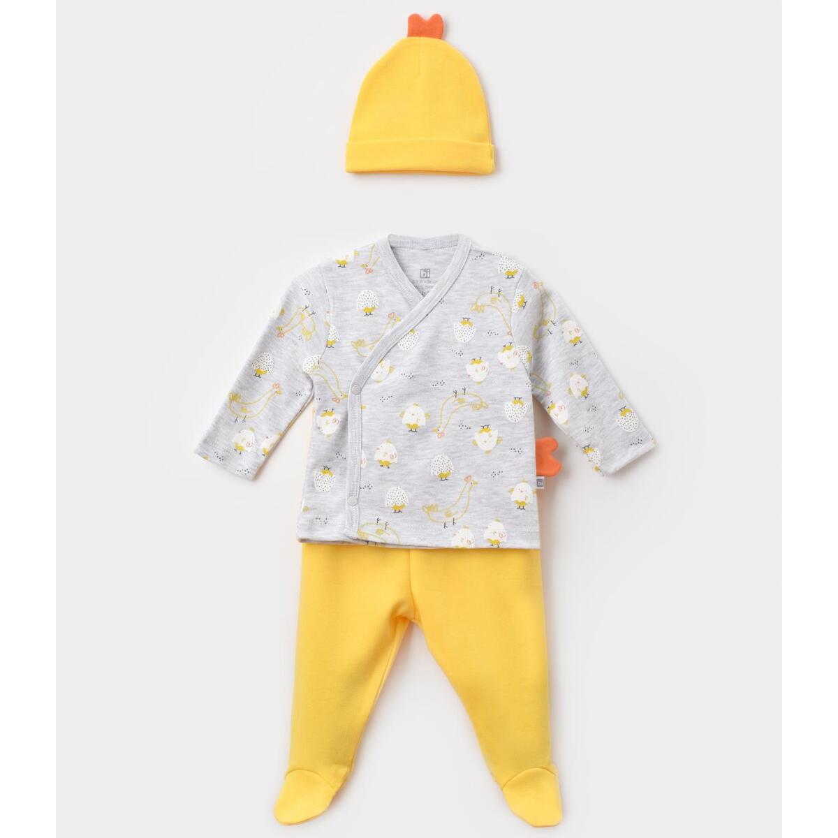 Bibaby Zıbın Takımı 3lü Chick And Chick Sarı - Kar Melanj