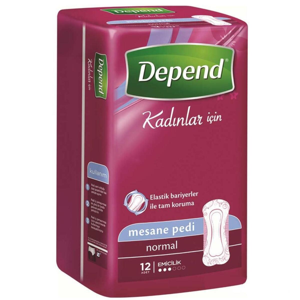 Depend Kadın Mesane Pedi 12'li Normal