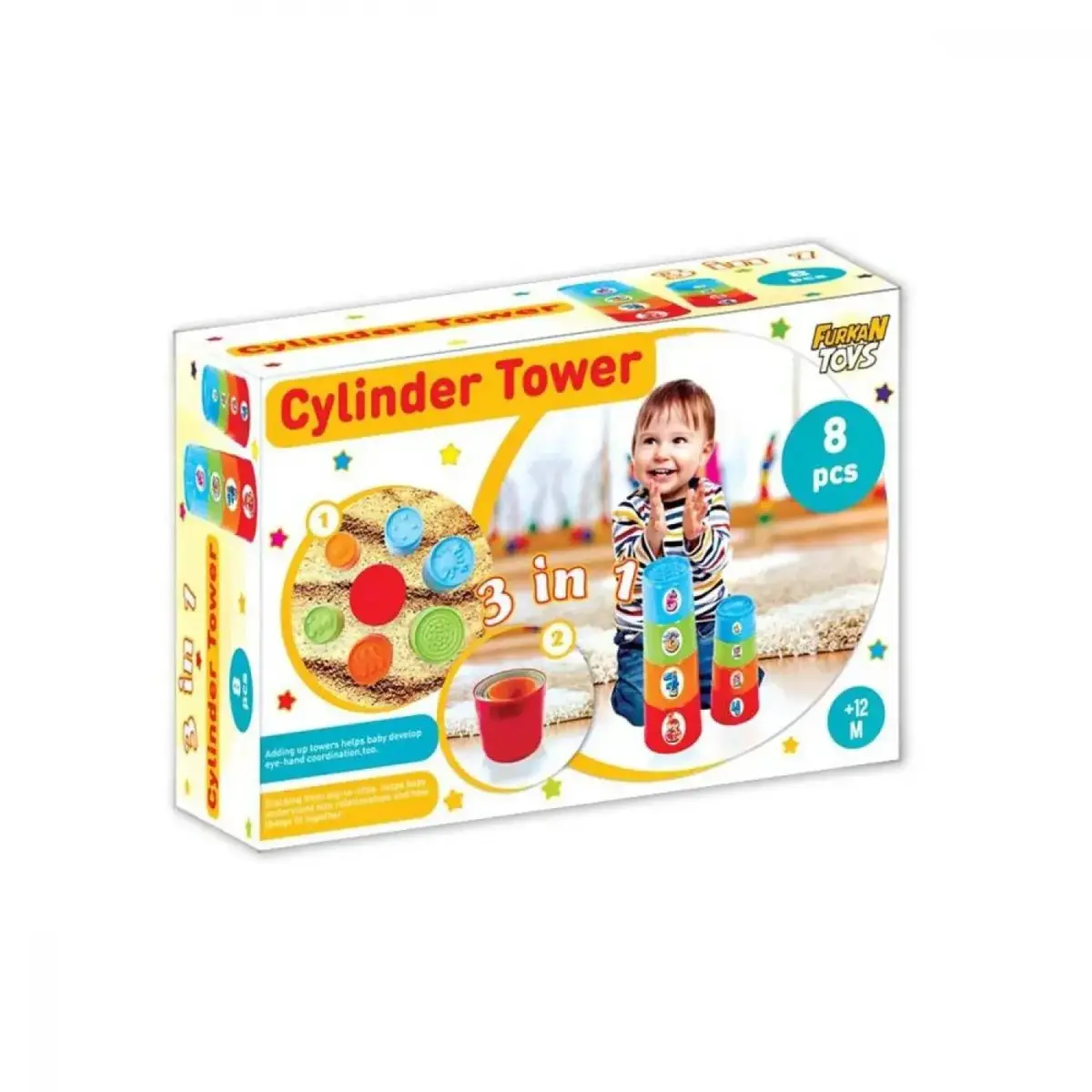Furkan Toys 3 İn 1 Silindir Kule