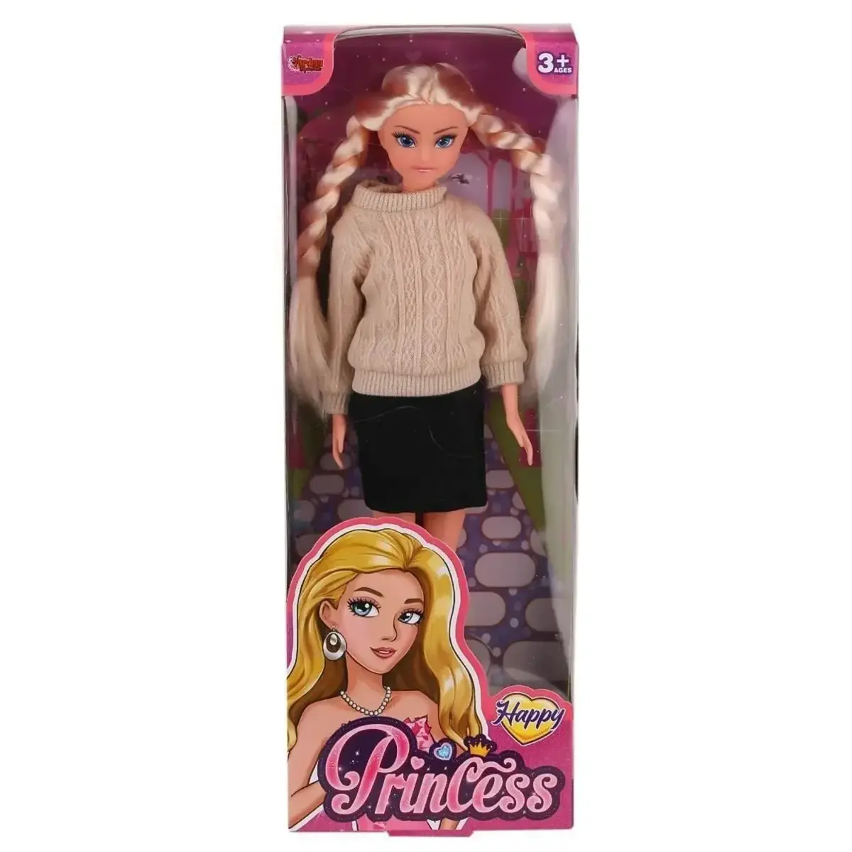 Vardem Kutulu 29Cm Kazaklı Örgü Saçlı Bebek