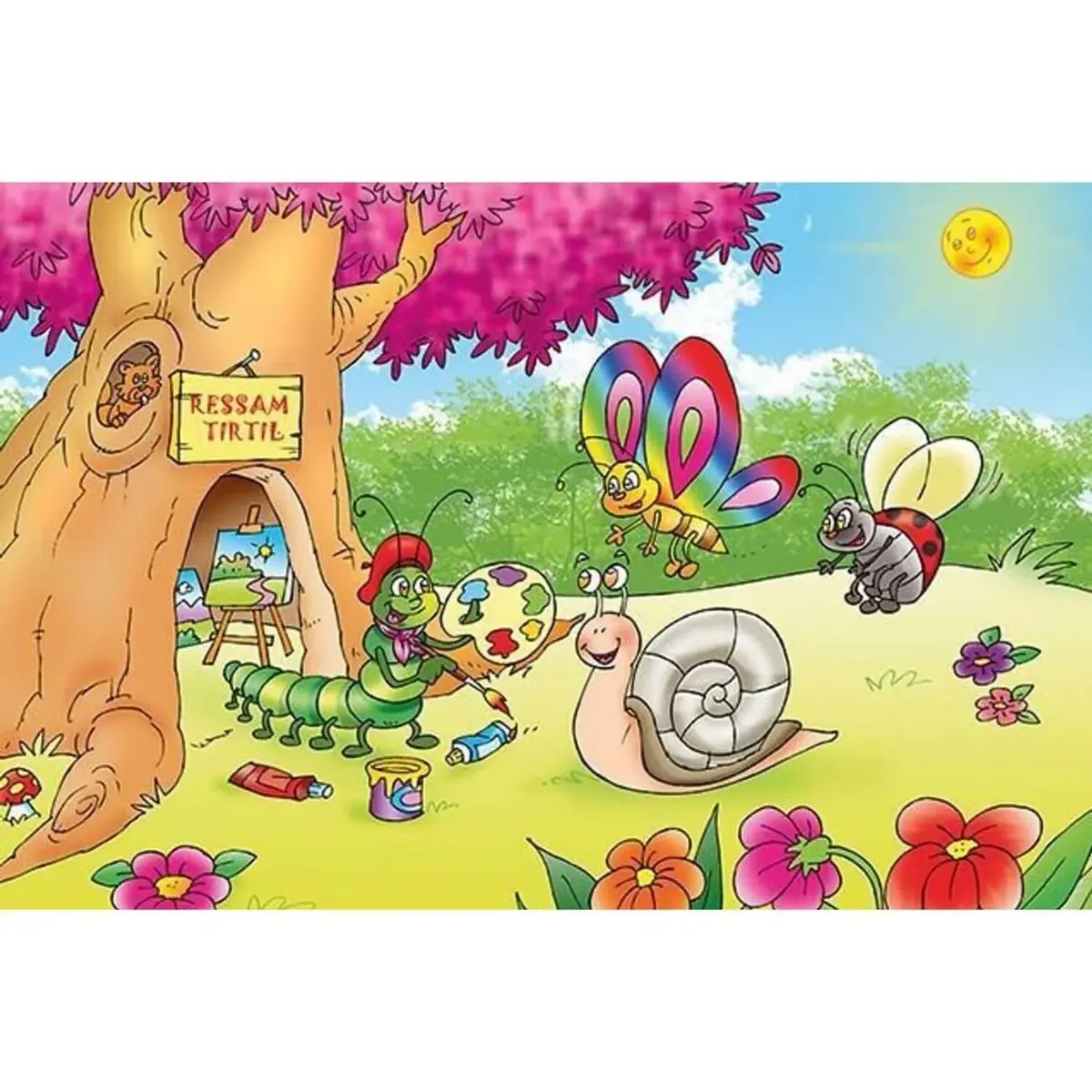Art Kids Ressam Tırtıl Ahşap Puzzle 25 Parça