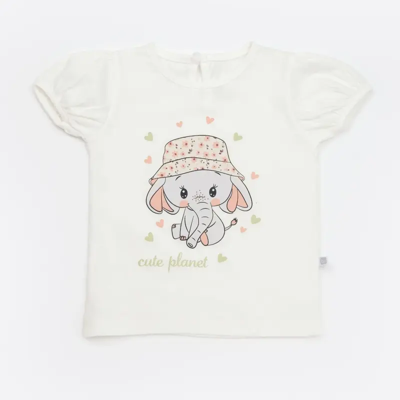 Bibaby 2li Takım Şortlu Cute Elephant Pembe