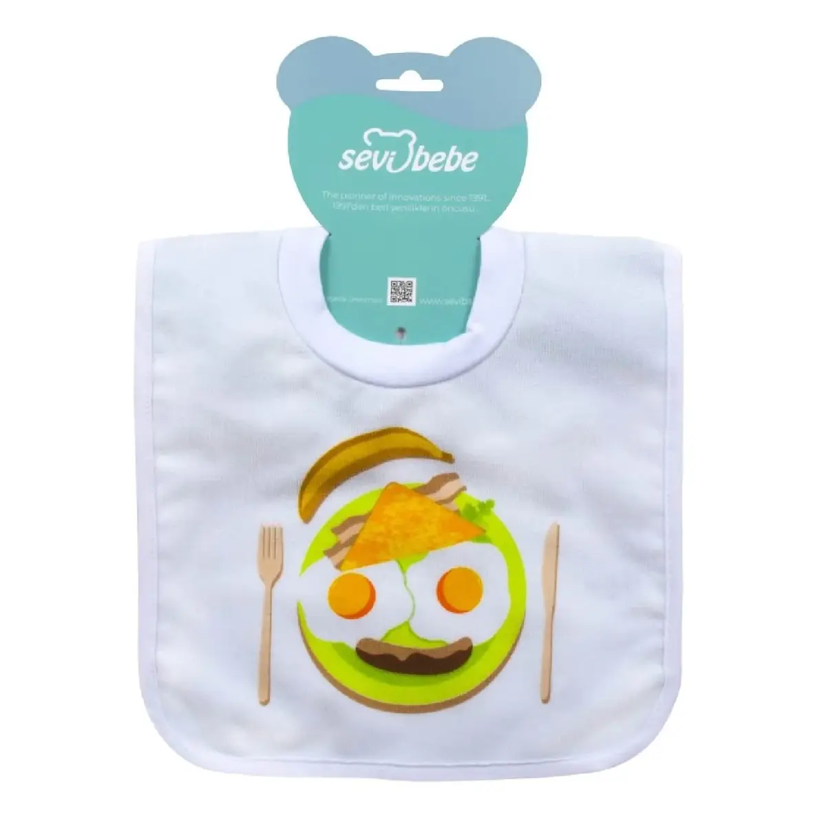Sevi Bebe Yapışkanlı Havlu Mama Önlüğü Yemek Tabağı