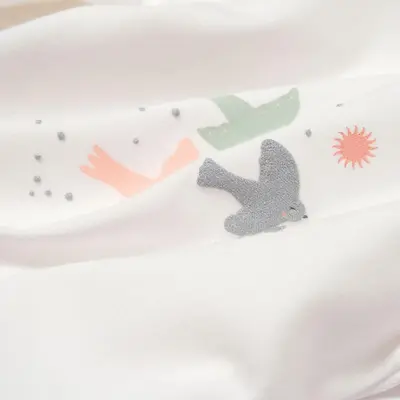 Bibaby Organik Tulum Takımı 3lü Tüllü Tiny Birds Ekru - Yeşil