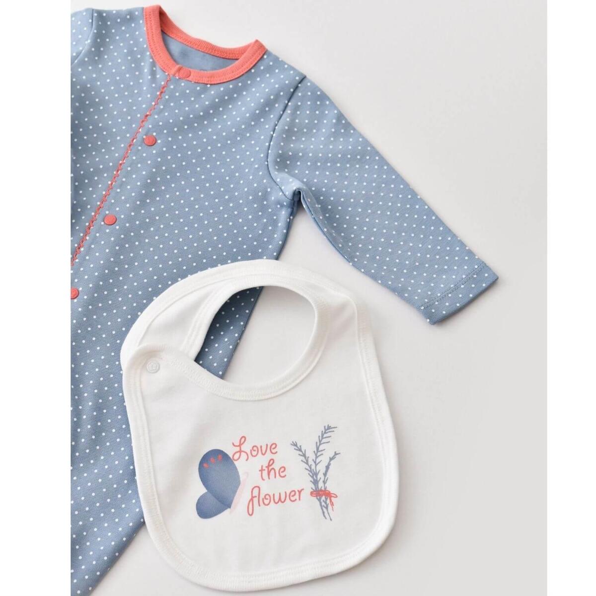 Bibaby Organik Tulum Takımı Tüllü Wild Flowers Spring Blue