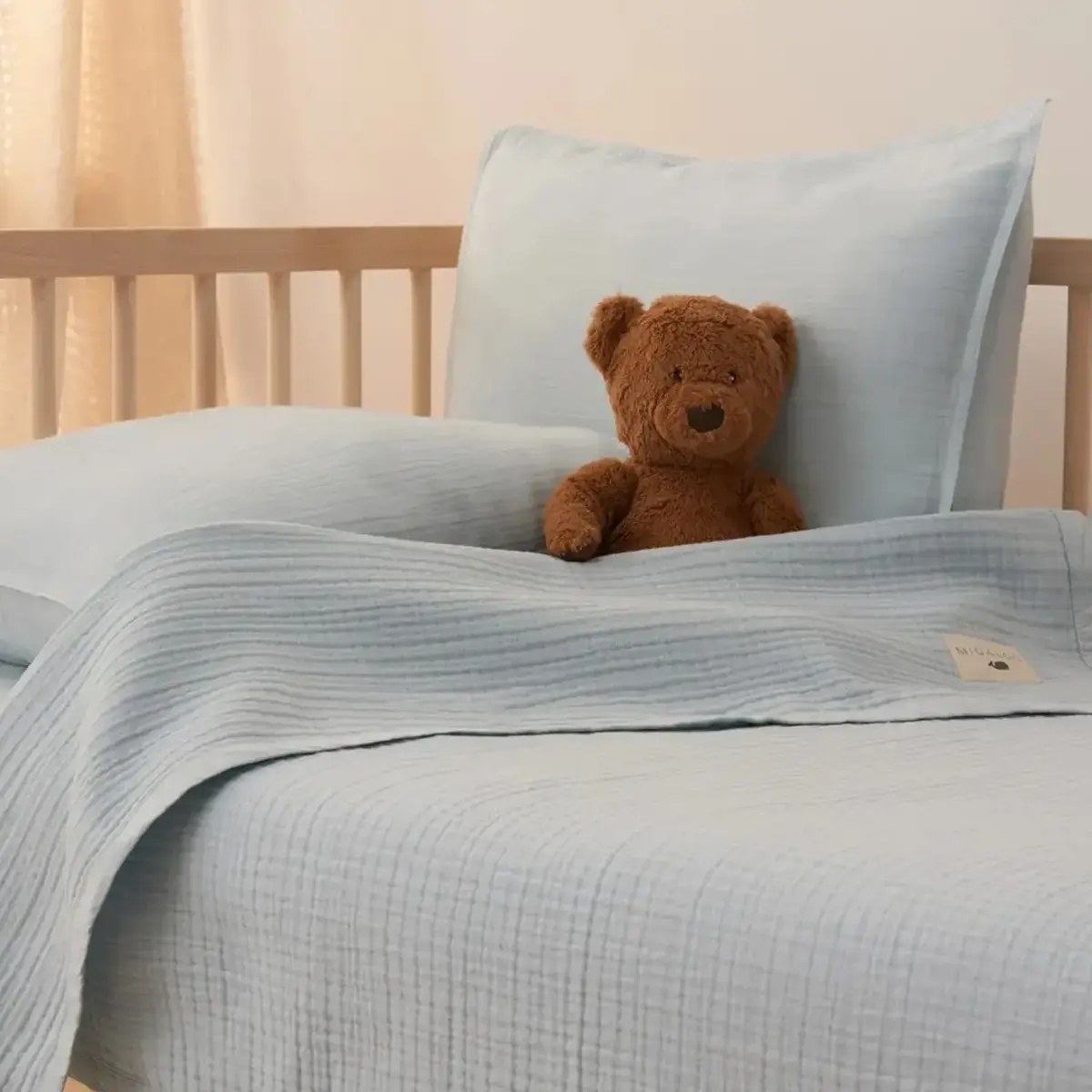 Mixi Baby Migaloo Müslin Örtü Dört Katlı 90x120 cm Mavi