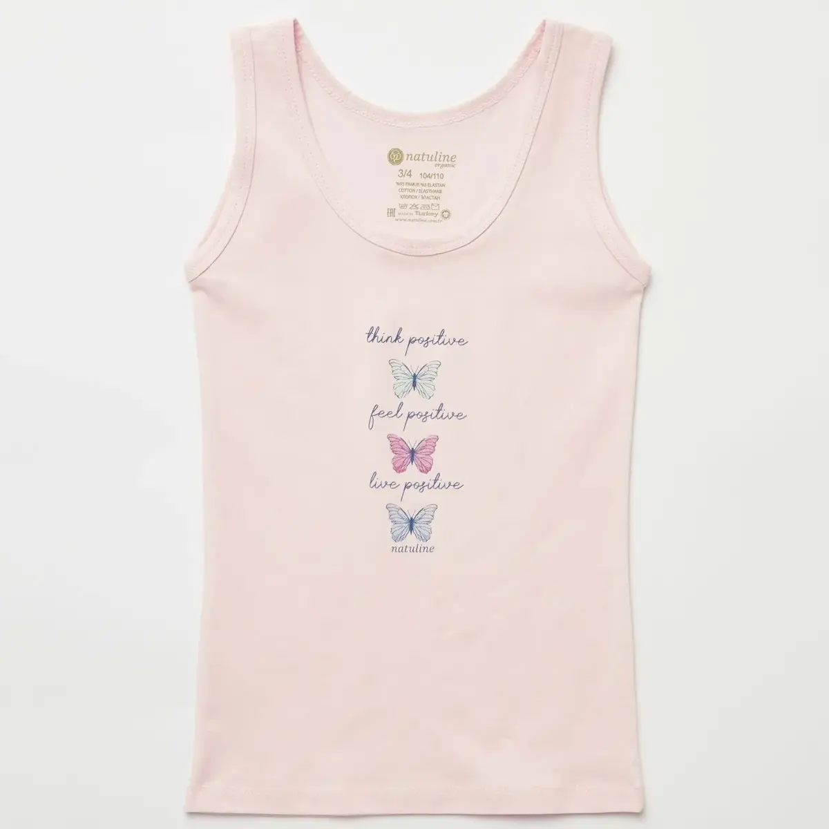 Natuline Organik Atlet Likralı Positive Butterfly 2li Pembe - Sarı