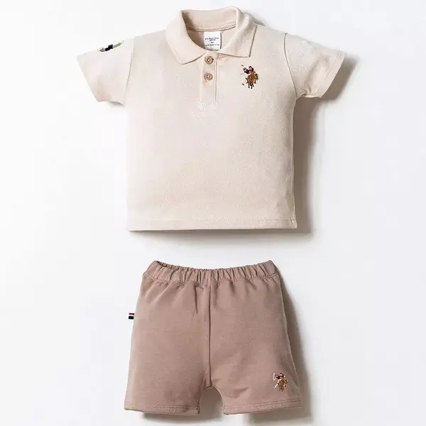 U.S. Polo 2li Takım Şortlu Bej Bej