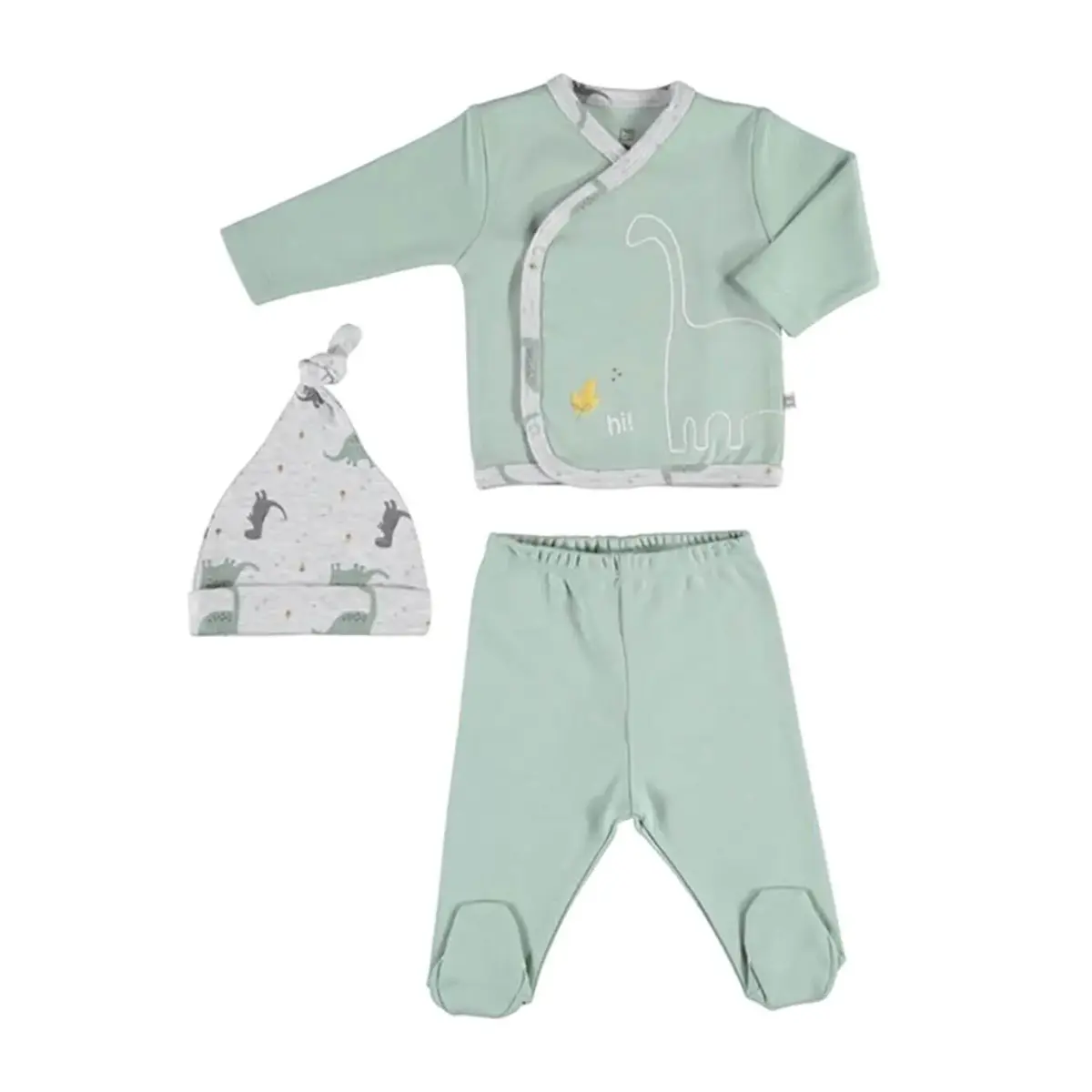 Bibaby Zıbın Takımı 3lü Gamer Dinazours Yeşil - Gri