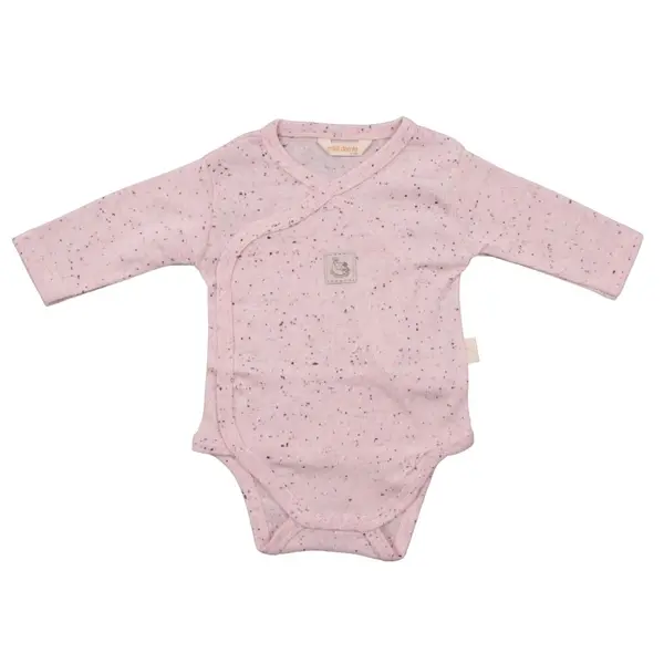 Mini Damla Body Uzun Kol Kruvaze Armalı Pembe