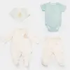 Bibaby Organik Tulum Takımı Tüllü Save The Seahorse Bej - Mint