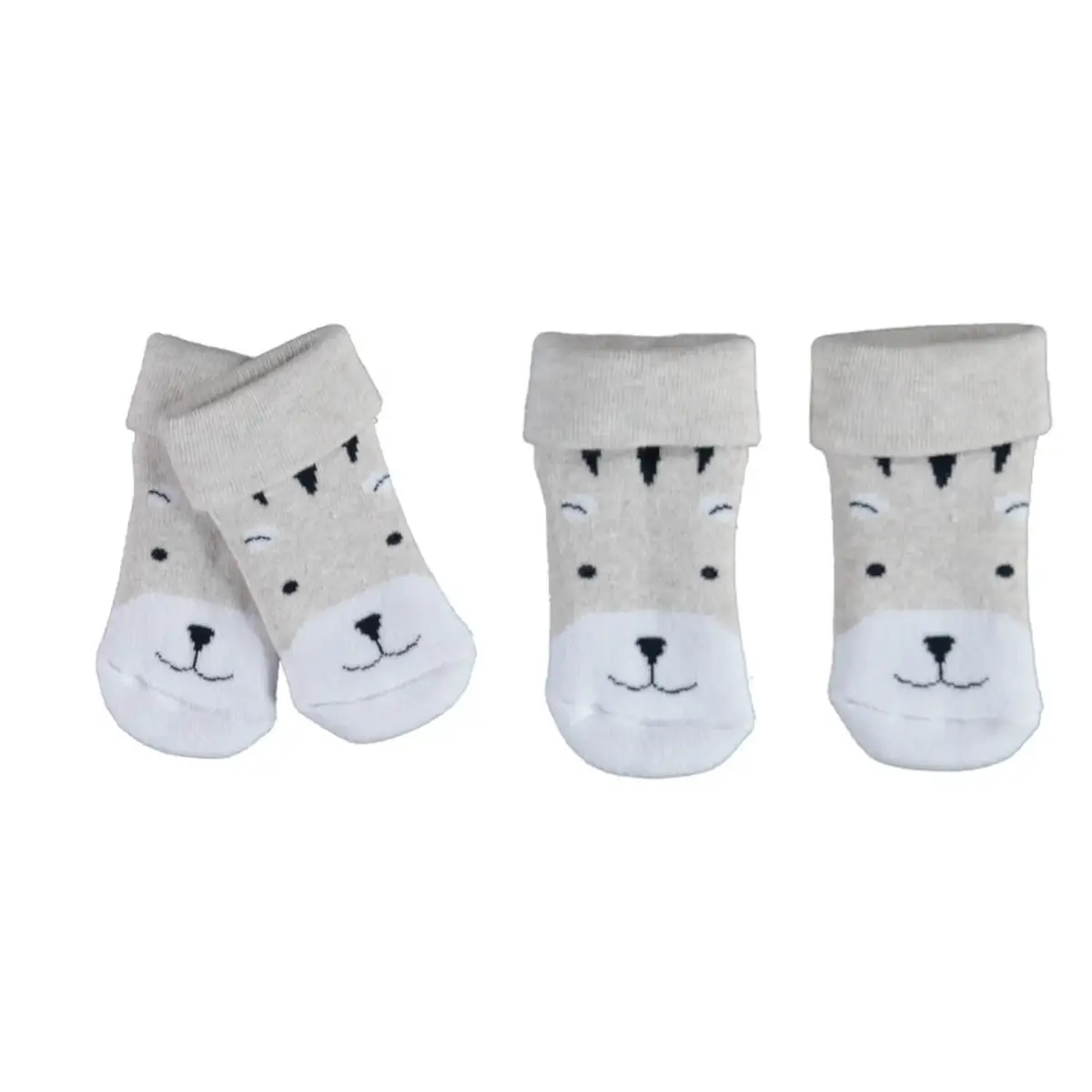Bibaby Organik Çorap Soket Havlu Tiger Bej Bibaby Organik Çorap Soket Havlu Tiger Bej